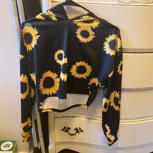 Sunflower cropped hoodie